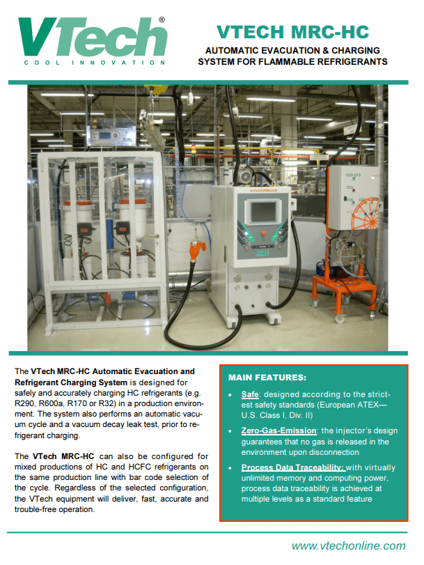 VTech MRC-HC Automatic Evacuation and Refrigerant Charging System (European)