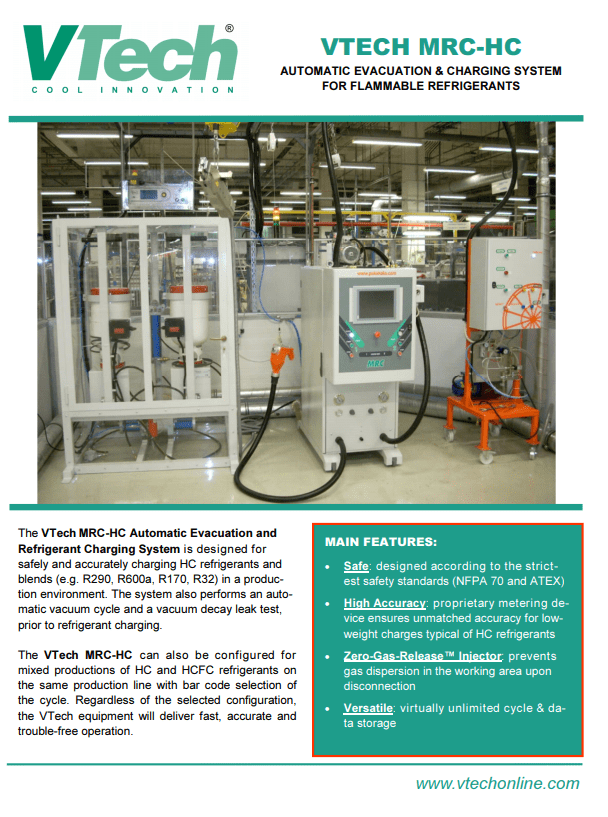 VTech MRC-HC Automatic Evacuation and Refrigerant Charging System (European)