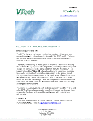 Hydrocarbon Refrigerant Recovery