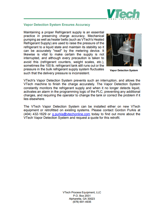 Service Bulletin Vapor Detection