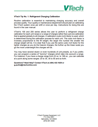 VTech Tip No. 1 Charging Calibration